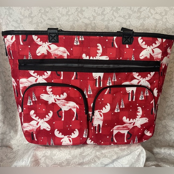 Thirty One Double Take Reversible Tote Moosin Around  *Hostess Special* EUC - Picture 5 of 6